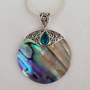 Abalone shell necklace and pendant